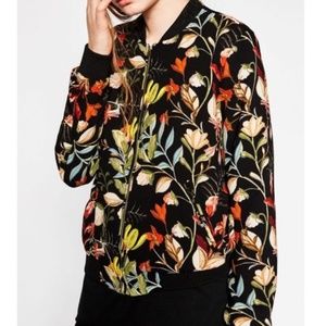 Zara Trafaluc Floral Bomber in Large